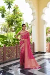 Afs Vritika Pure Georgette Banarasi Zari Leheriya Saree